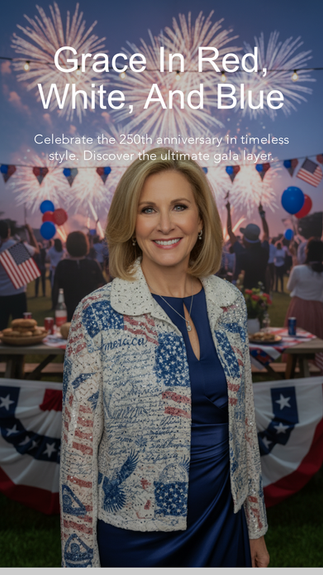 Elegant Patriotic Jacket with Sequin