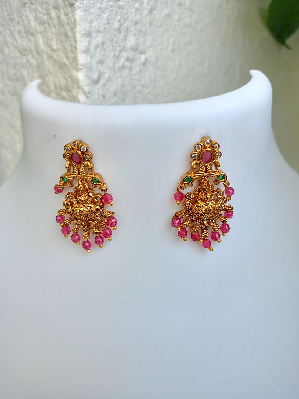 Thumbnail: Premium AD Lakshmi Stud Earrings 