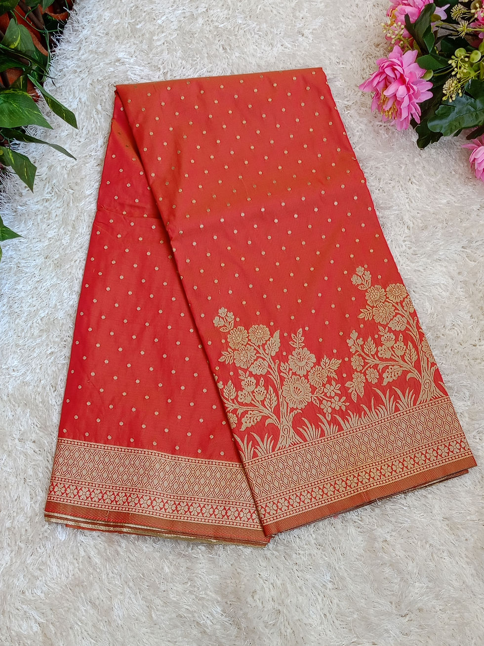 Thumbnail: Semi Soft Banarasi Silk Saree with Running Blouse 