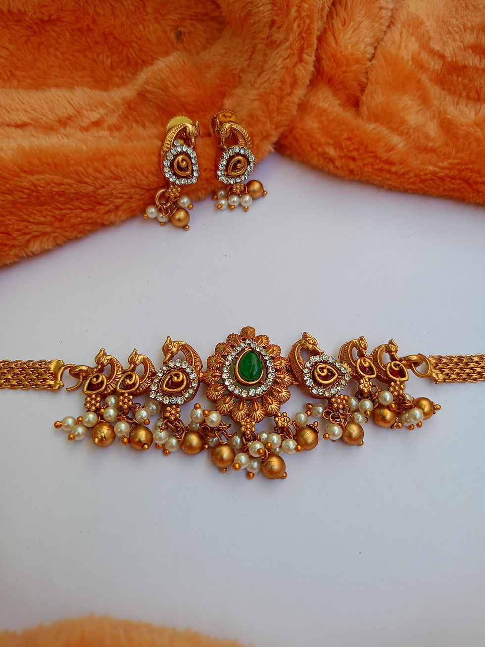 Thumbnail: Antique Peacock Choker Set 