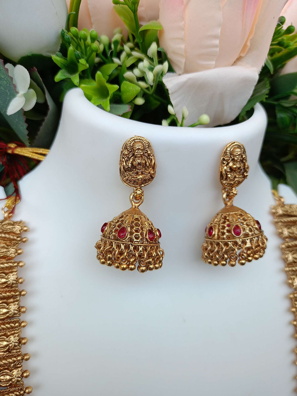 Thumbnail: Elongated Nagas Bridal Long Haram Set 