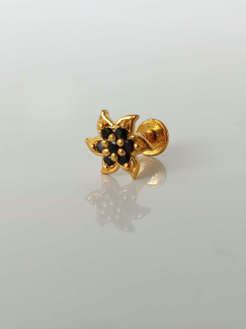 Thumbnail: Premium Microplated Flower NosePin/ 2nd Stud 