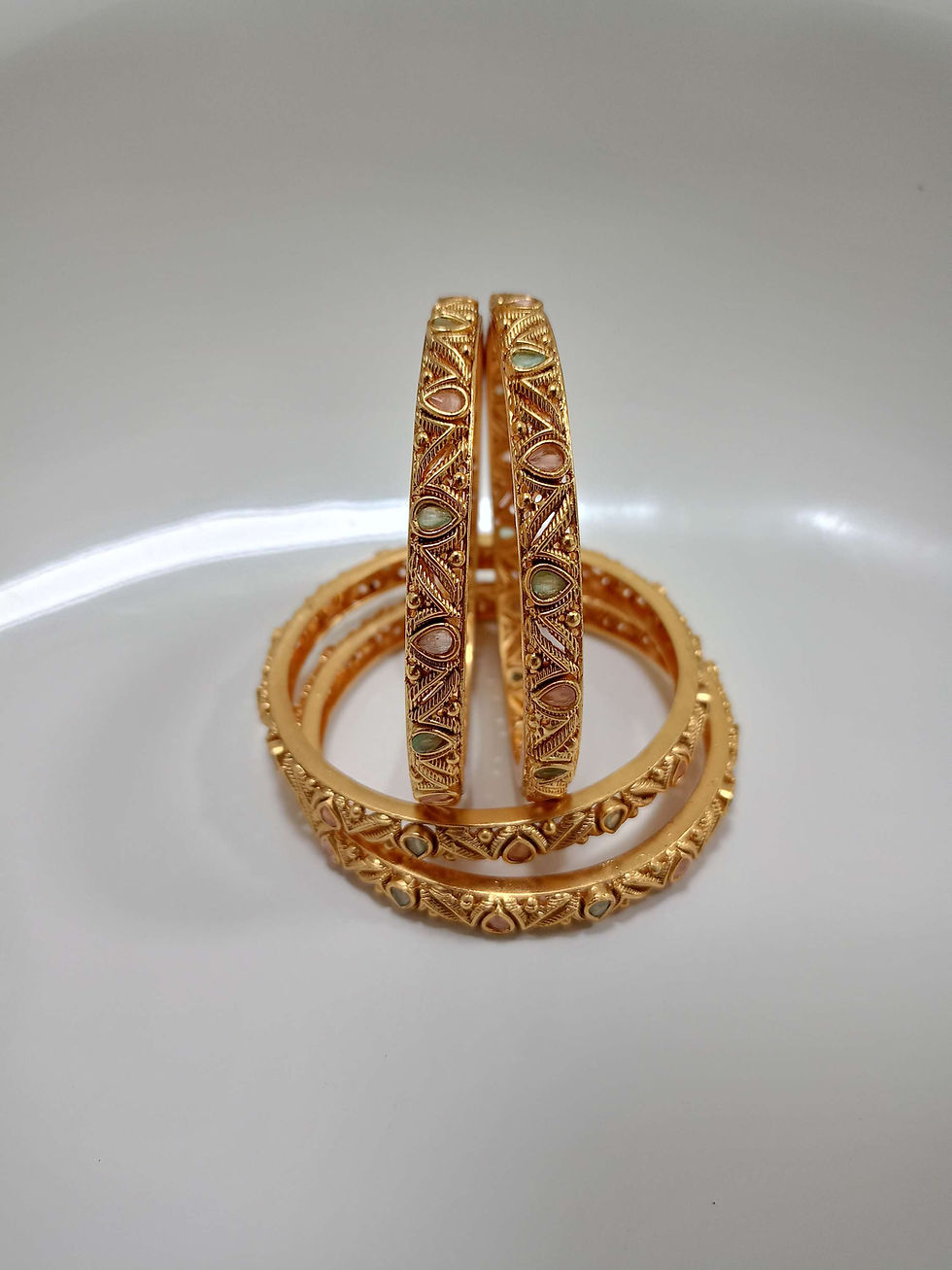 Thumbnail: Premium Antique Pastel Stone Bangles (per pc)