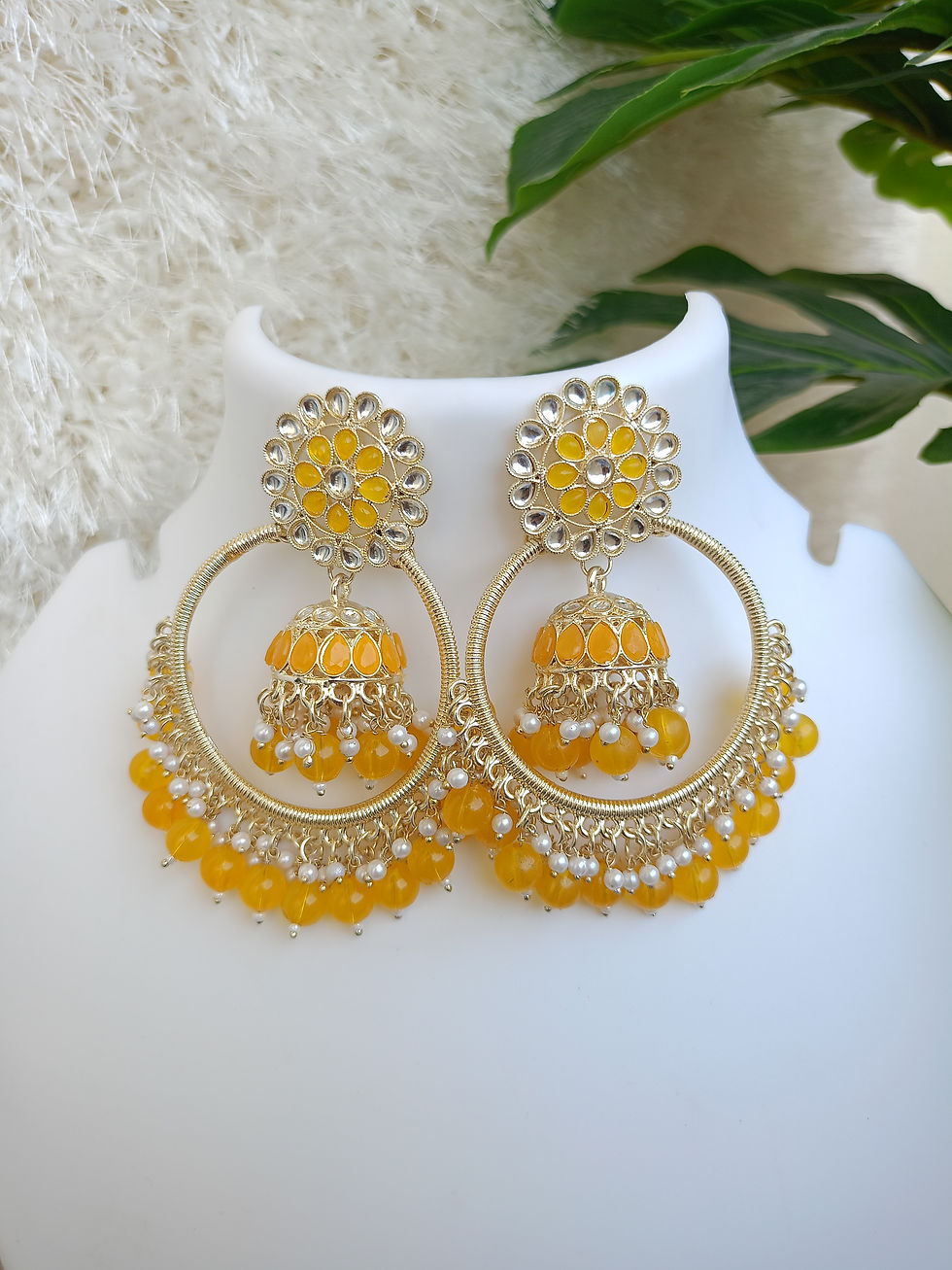 Thumbnail: Statement Beaded Chandbali Jhumka 