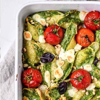 Les pâtes conchiglioni aux épinards et ricotta