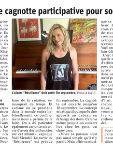 Dauphiné Libéré - Sep 2021 Yaël Mendel - Artiste Chanteuse Pop Française - Pop Rock - French pop Music - Article