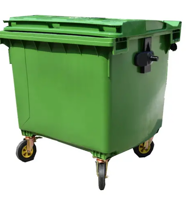 GREEN 700L FOUR WHEELIE BINS