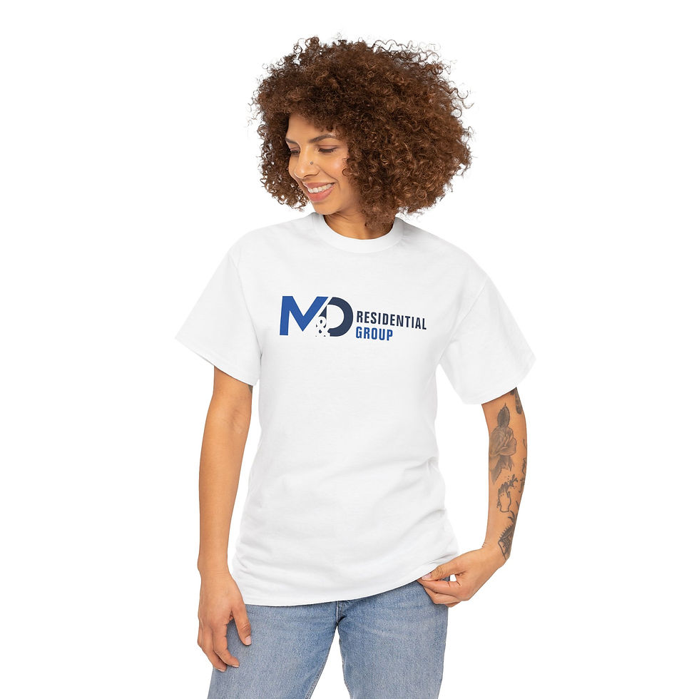 Thumbnail: M&D Residential Group Unisex Heavy Cotton Tee (Black & Blue Logo)