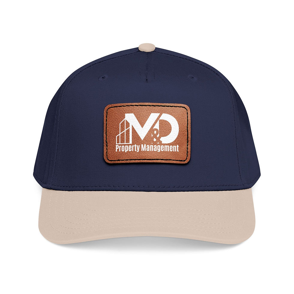 Thumbnail: M&D P.M. - Mid Profile Baseball Cap with Leather Patch (Rectangle)