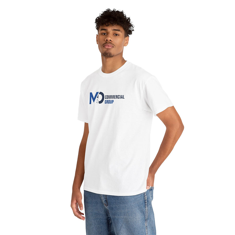 Thumbnail: M&D Commercial Group Unisex Heavy Cotton Tee (Black & Blue Logo)