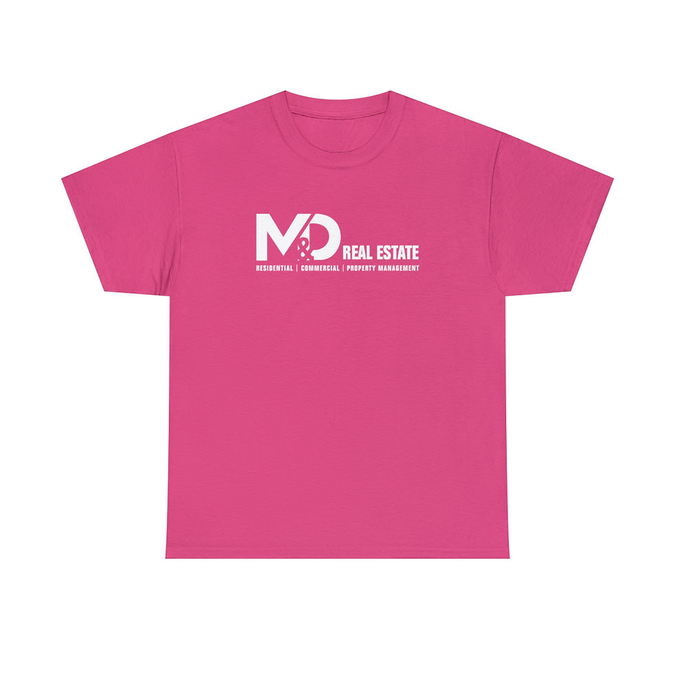 Thumbnail: M&D Real Estate Unisex Heavy Cotton Tee (White Logo)