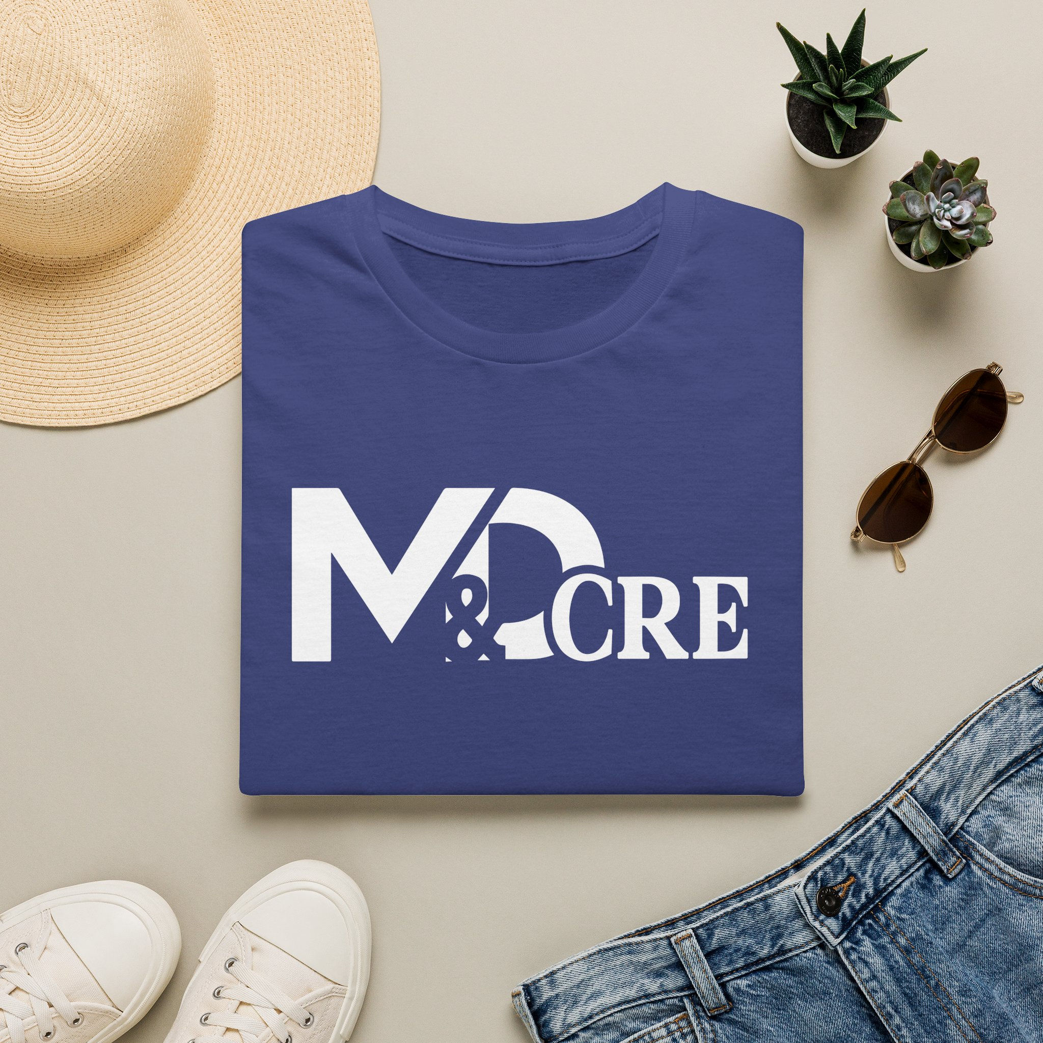 M&D CRE White Logo on Unisex Softstyle T-Shirt
