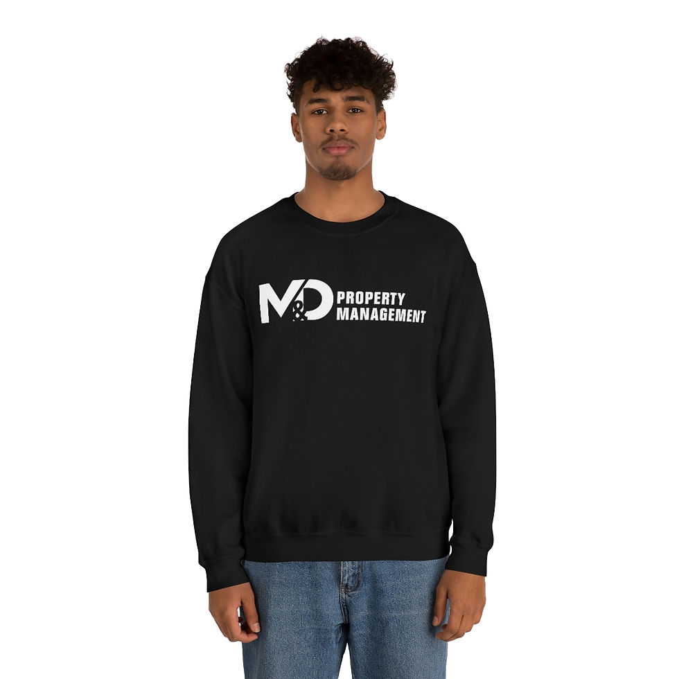 M&D Property Management Unisex Crewneck Sweatshirt (White Logo)