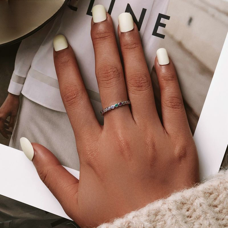 Miniatura: S925 Silver Colorful Zircon Rainbow Ring for Women