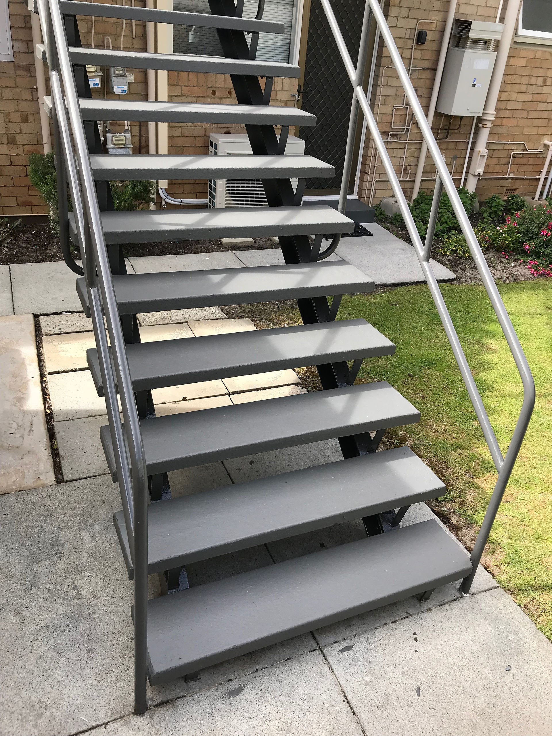 Conspar has replaced staircase steps affected by concrete cancer with custom-made new  concrete steps, installed Conspar's 5-layer protective coating system and painted the surrounding structures to help prevent concrete cancer from developing in the future.