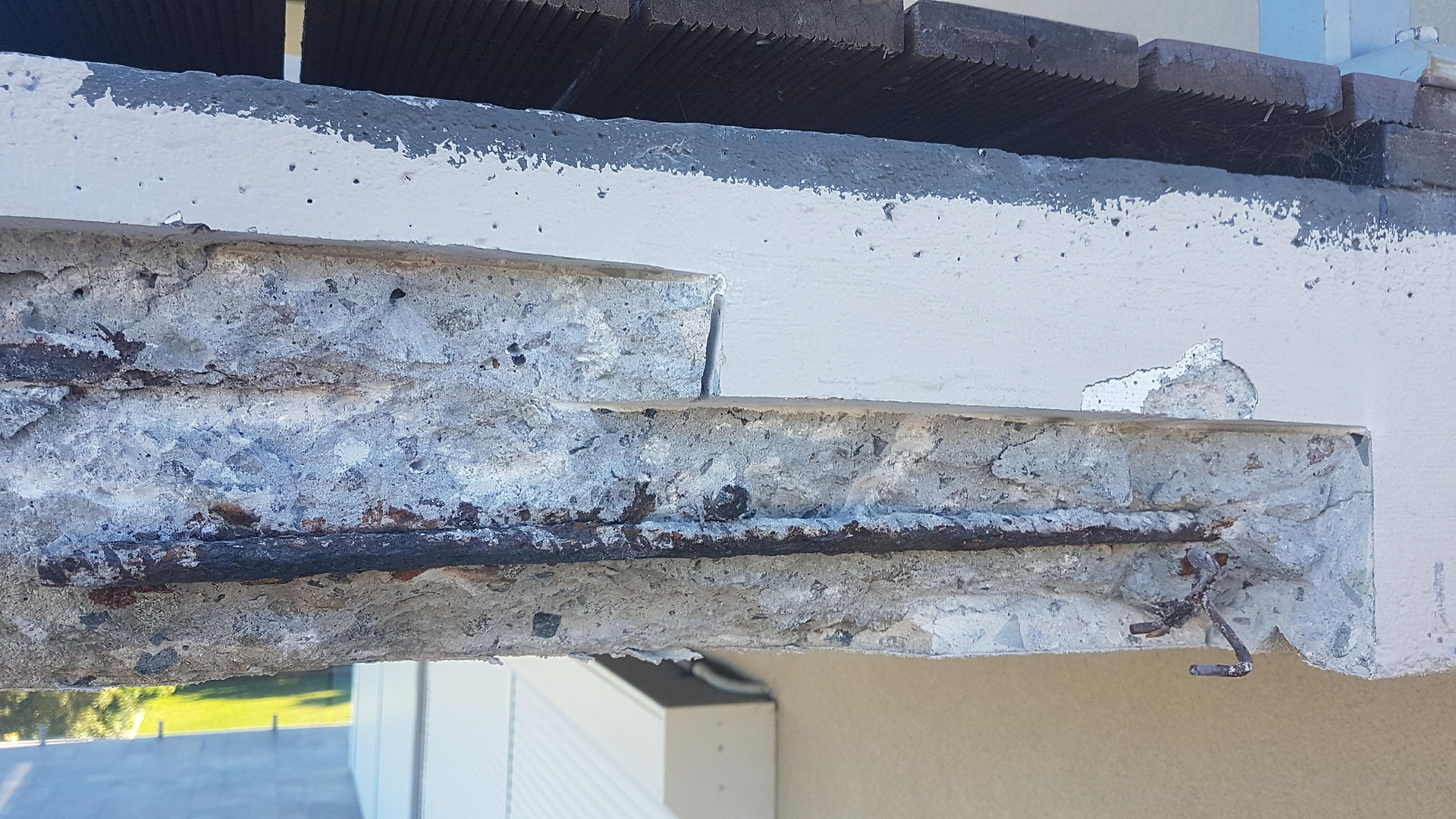 Conspar restoration works in its early stages at a residential property in Scarborough. Here concrete cancer, a treatment area Conspar specialises in, can be seen.