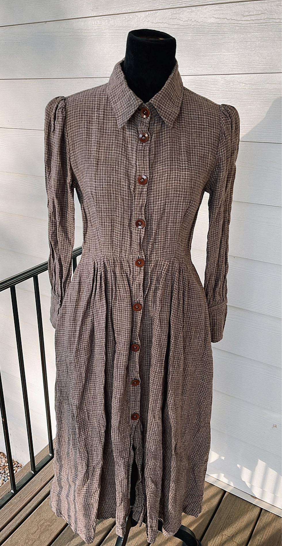 Brown Linen Dress