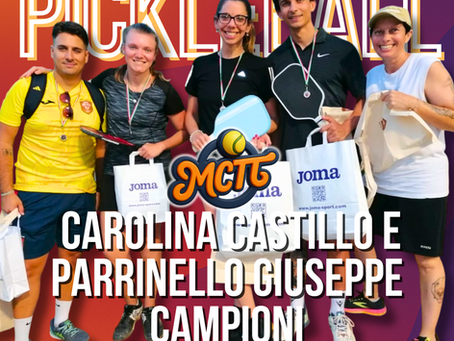 🏆 Carolina Castillo e Giuseppe Parrinello trionfano nel doppio misto alla 2ª Tappa di Pickleball Road to Torino