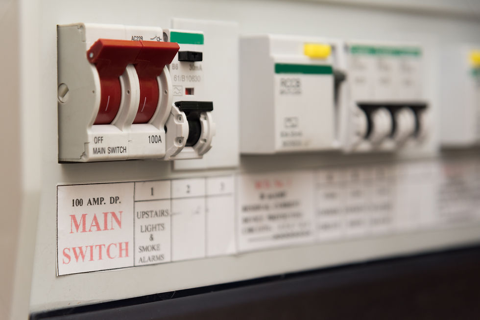 Close-up of a Domestic Distribution board
