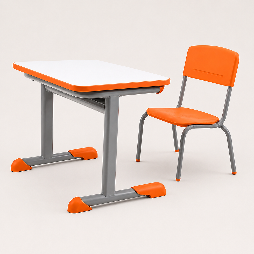 Conjunto: Mesa e cadeira para crianças a partir de dois anos.