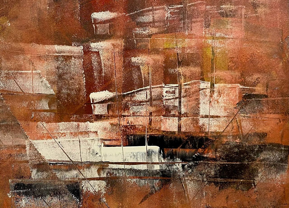 astratto di yuri biagini in esposizione presso la roccart gallery di firenze