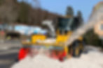 cat loader with zaugg snow blower for snow removal