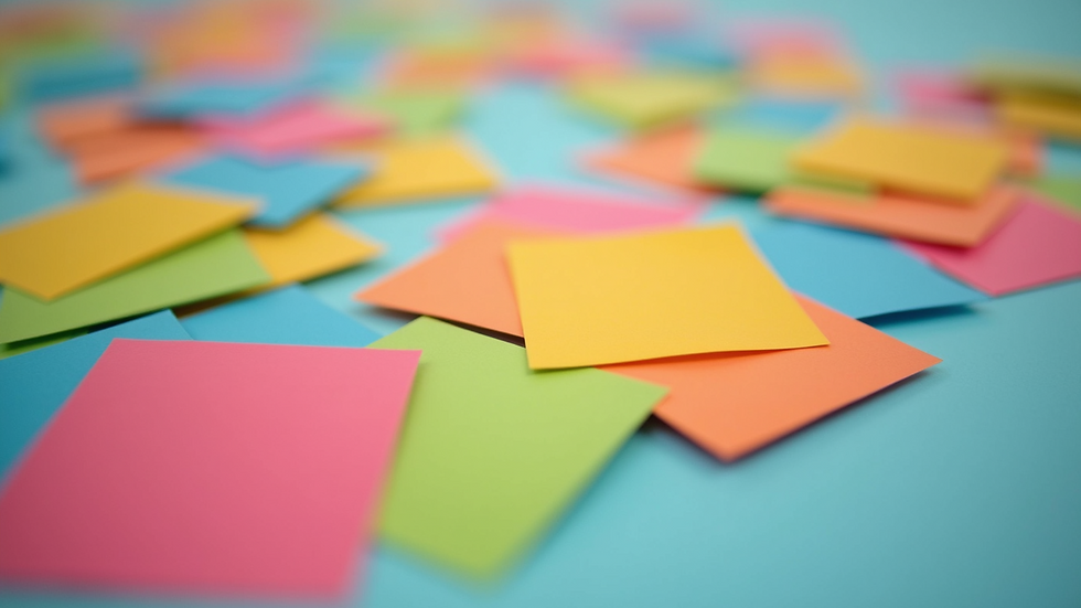 Close-up view of colorful flashcards used for communication skill exercises