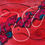 Thumbnail: Abstract digital painting with bold red, pink, and blue geometric shapes, enhanced with fluid lines and dynamic splashes.