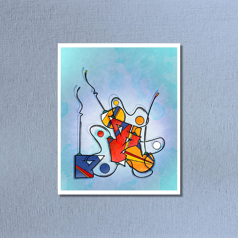 Thumbnail: The design is full of energy with flowing lines and colorful circles on a textured background.