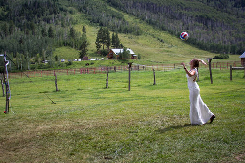 Bride-playing-volleyball 
