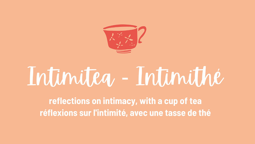 Intimitea - Reflections on intimacy, with a cup of tea (Bilingual banner with the icon of