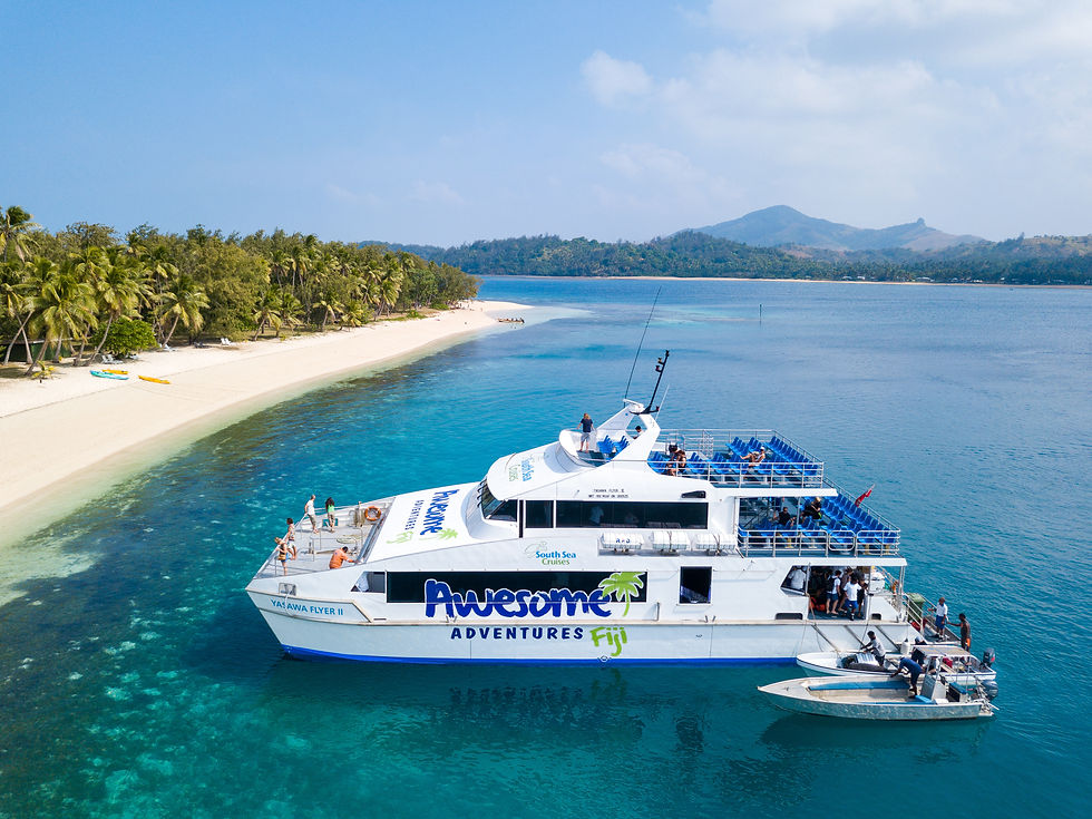 Stopping at islands on the way to Barefoot Kuata Island Resort Fiji highlights the stunning beauty o