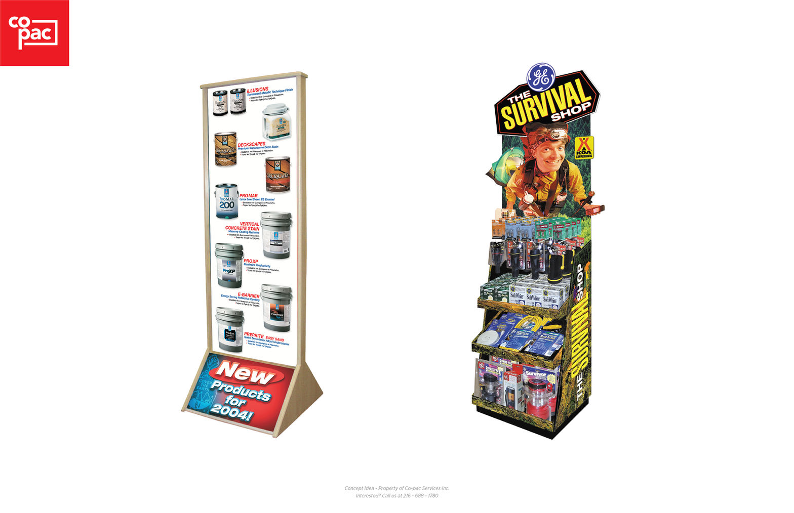 Corrugated End Cap Display Concep promoting GE and Sherwin Willaims Painting Products.