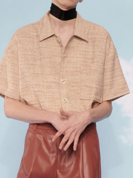 Thumbnail: Tweed Boxy Short Shirt