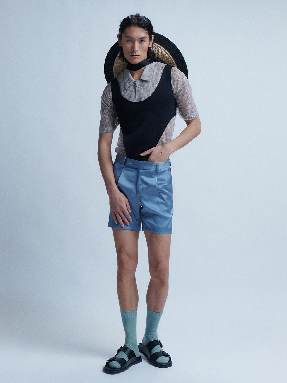 サムネイル： Sky Blue Tailored Shorts