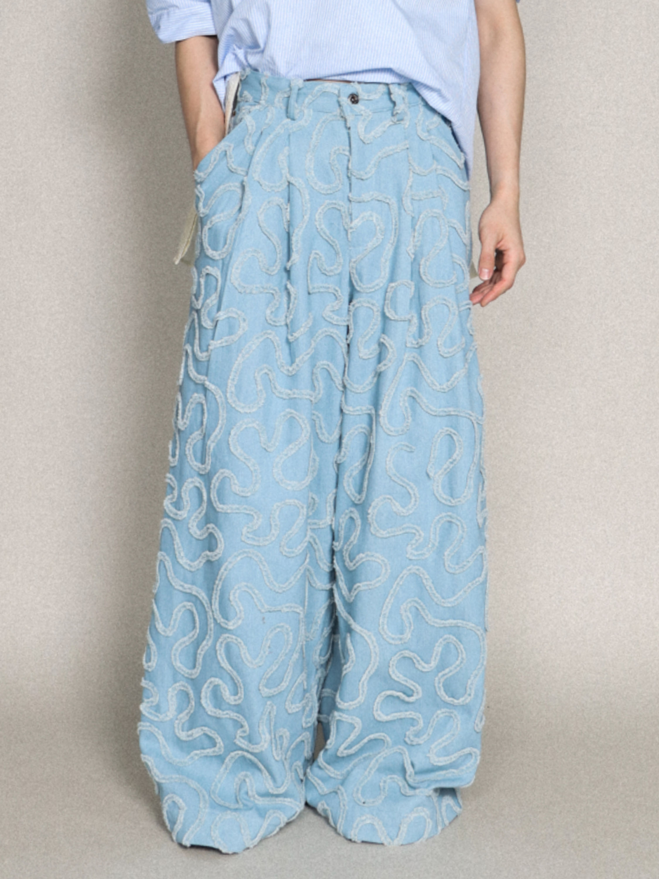 "Spiraling Harbour" Denim Paradise Pants