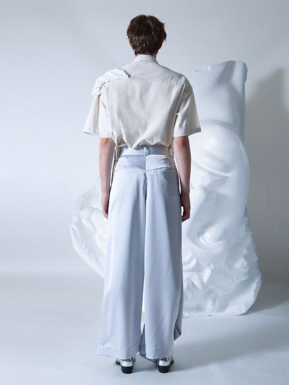 Thumbnail: Ornamented Ivory Zip Short Shirt