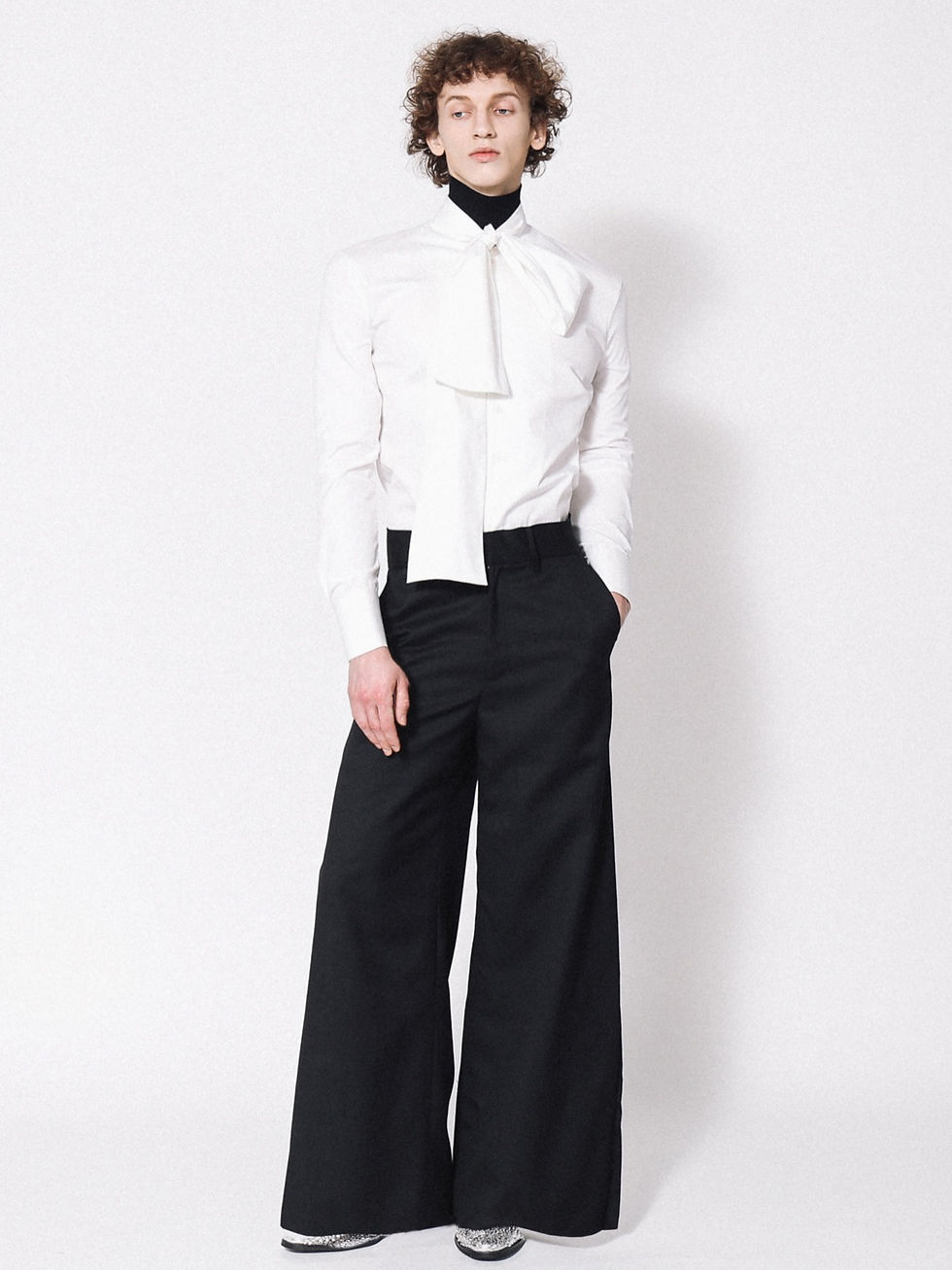 Thumbnail: White Pussy Bow Shirt