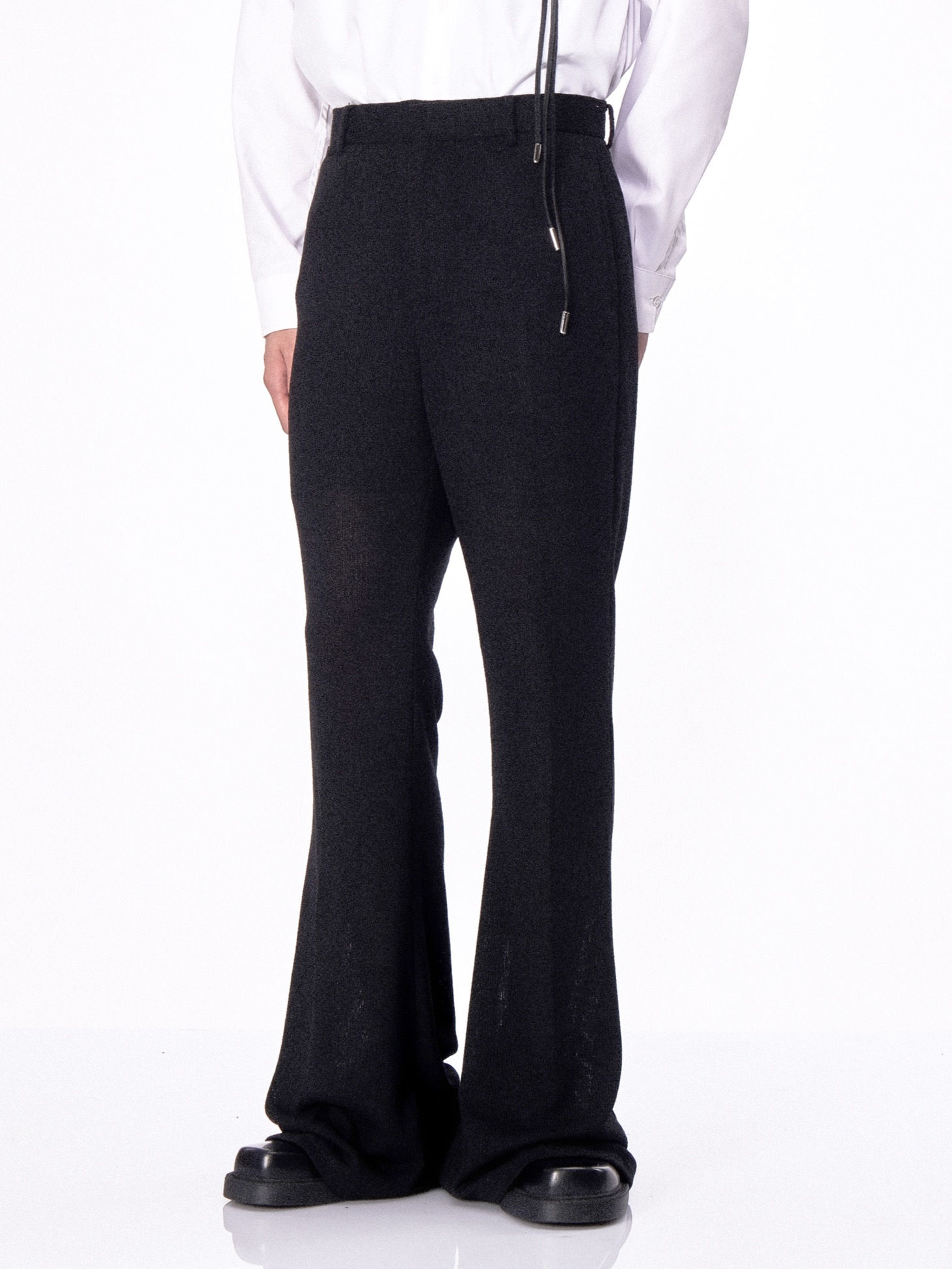 Black Knit Slim Boot Pants