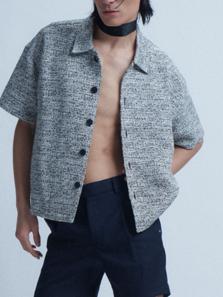 サムネイル： Classic Tweed Boxy Short Shirt