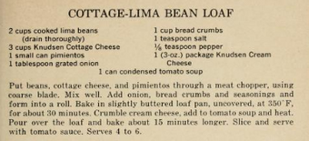 Cottage Lima Bean Loaf