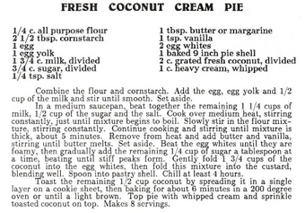 Fresh coconut cream pie
