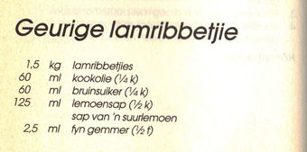 Geurige Lamribbetjie