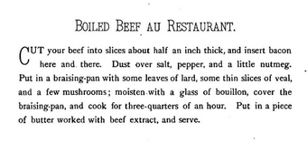 Boiled Beef au Restaurant