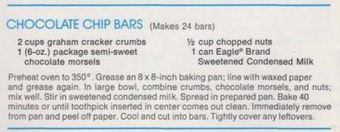 Chocolate chip bars