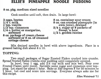 Pineapple noodle pudding