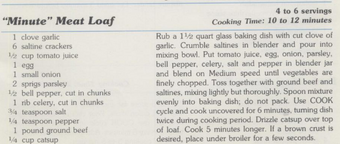 "MINUTE" MEAT LOAF