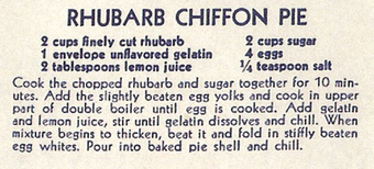 Rhubarb chiffon pie