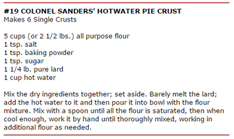 Hotwater Pie Crust - 1964