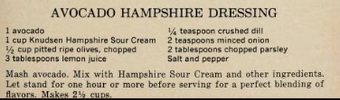 Avocado Hampshire Dressing